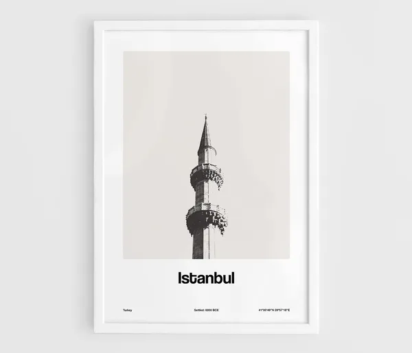 Istanbul Blue Mosque Poster, Minimalist City Print