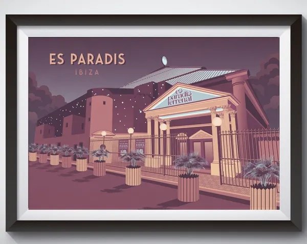 Es Paradis Ibiza Vintage Travel Poster, Spain