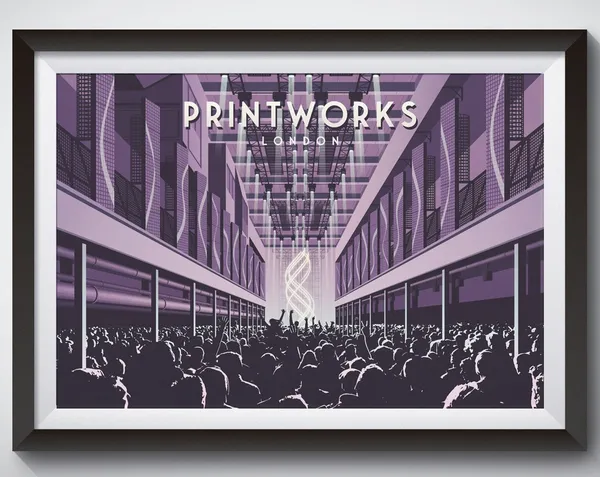 Printworks Nightclub London Travel Poster Print