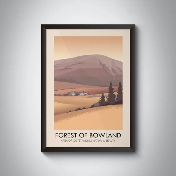Forest Of Bowland AONB Vintage Travel Poster