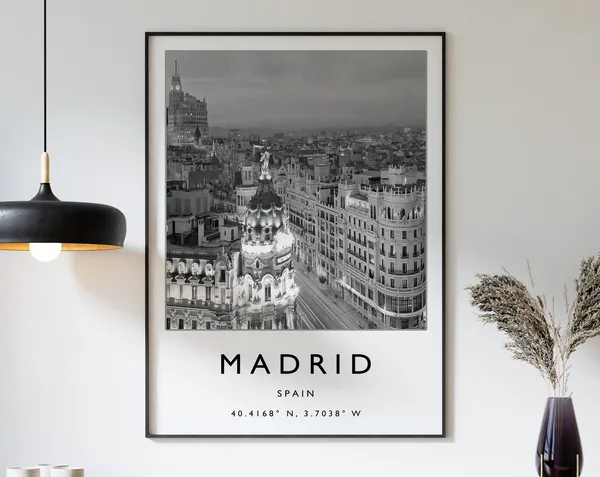 Madrid Minimalist Travel Poster, Spain Wall Art Print