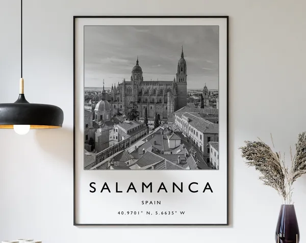 Salamanca Travel Poster, Minimalist Spain Art Print
