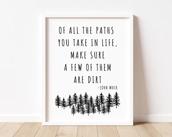 John Muir Quote Motivational Wall Art, Office Decor