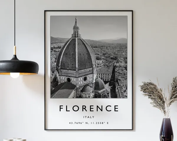 Florence Minimalist Travel Poster, Italy Travel Print