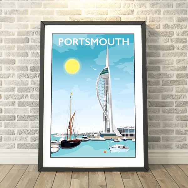 Portsmouth Tower Hampshire Travel Poster, Tabitha Mary