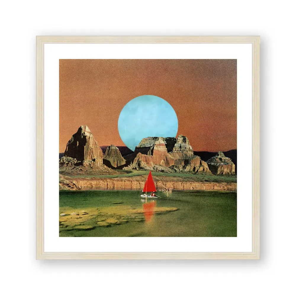 Surreal Retro Collage Art Print, Bedroom Decor