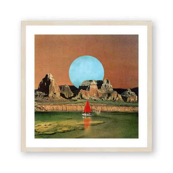 Surreal Retro Collage Art Print, Bedroom Decor