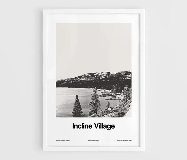 Incline Village Lake Tahoe Custom Minimalist Art Print