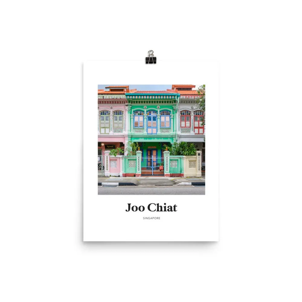 Singapore Green Joo Chiat Travel Poster, Shophouses - Image 2