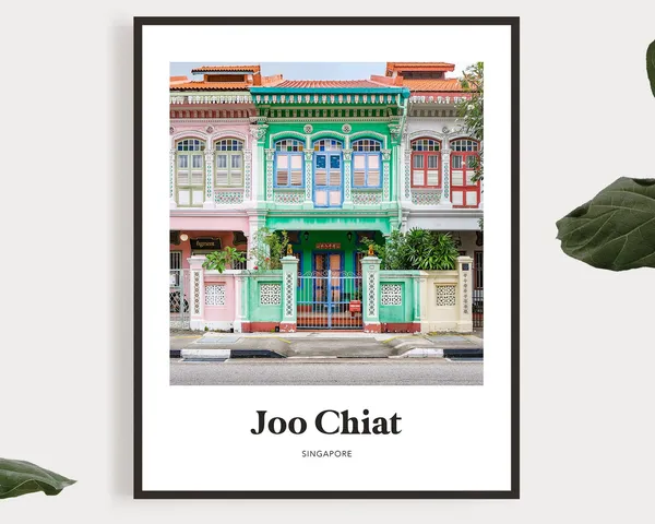 Singapore Green Joo Chiat Travel Poster, Shophouses