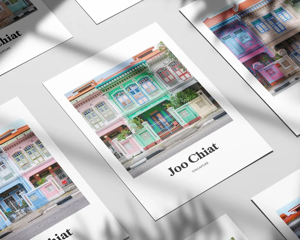 Singapore Green Joo Chiat Travel Poster, Shophouses - Image 4