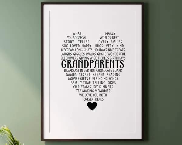 Personalized Grandparents Gift Birthday Art Print