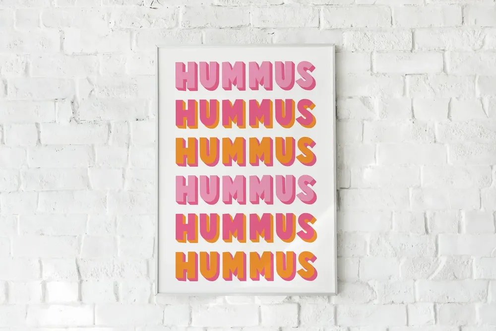 Hummus Art Print, Kitchen Home Decor