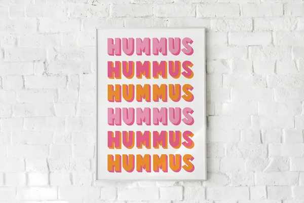 Hummus Art Print, Kitchen Home Decor