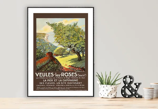 Veules Les Roses France Vintage Travel Poster