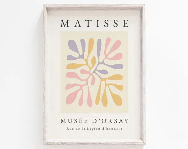 Matisse-Inspired Boho Pastel Wall Art Print