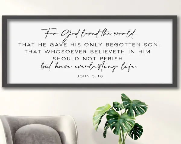 God So Loved The World John 3:16 Scripture Art Print