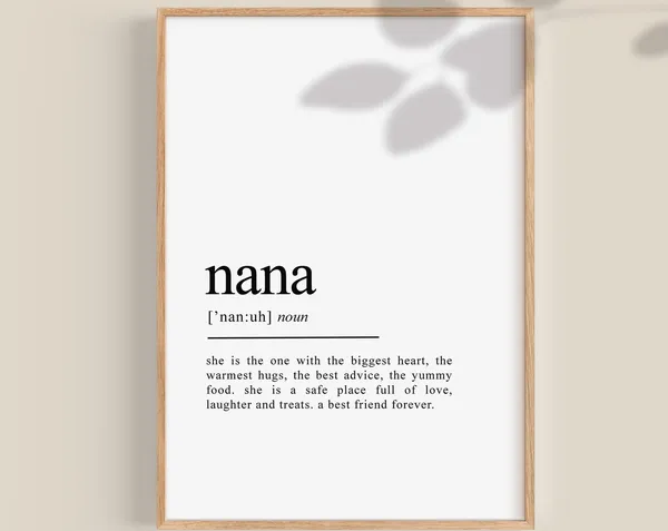Nana Definition Art Print, Personalized Gift