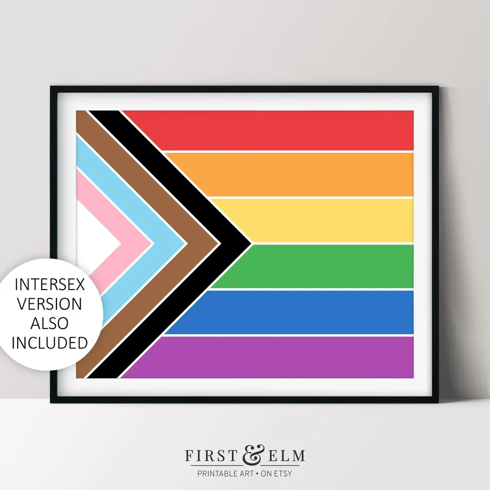 LGBT Progress Pride Flag Wall Art Print