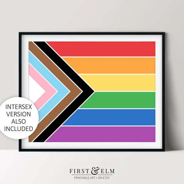LGBT Progress Pride Flag Wall Art Print