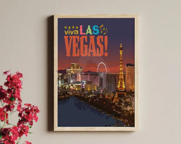 Las Vegas Nevada Vintage Travel Poster, Art Print