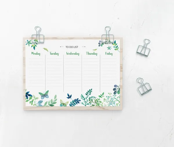 To Do List Weekly Lesson Planner, Weekday Schedule Art Print