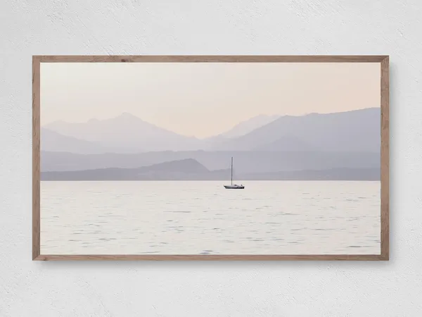 Blue Haze Sailboat Travel Poster, Coastal Nautical Art