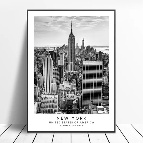 New York Travel Print, Minimalist Empire State Building