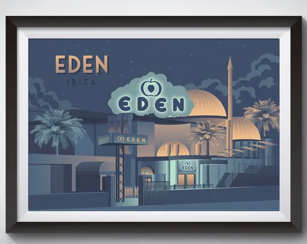 Eden Nightclub Ibiza Vintage Travel Poster