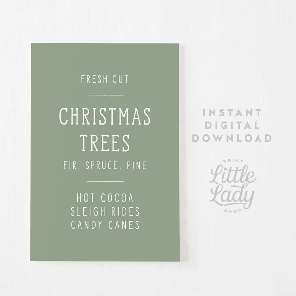 Fresh Cut Christmas Tree Vintage Style Art Print