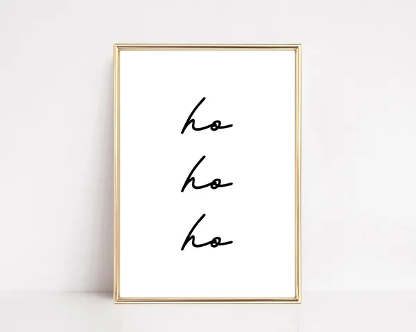 Ho Ho Ho Christmas Minimalist Wall Art Print