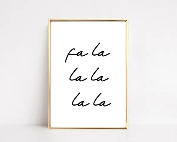 Fa La La La Minimalist Christmas Wall Art