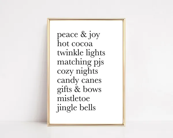 Minimalist Winter Christmas Wall Art, Holiday Art Print