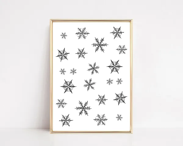 Snowflake Print for Winter Christmas Decor