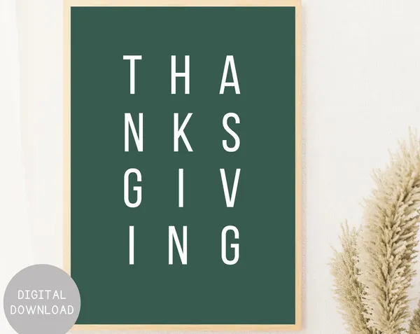 Thanksgiving Autumn Decor Art Print, Fall Poster
