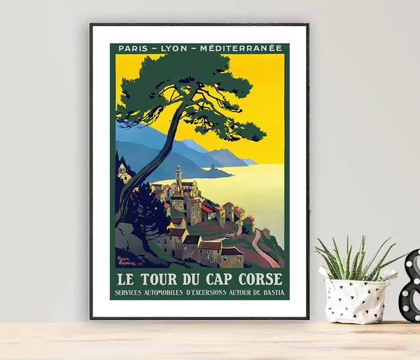 Le Tour Du Cap Corse, Corsica Vintage Travel Poster