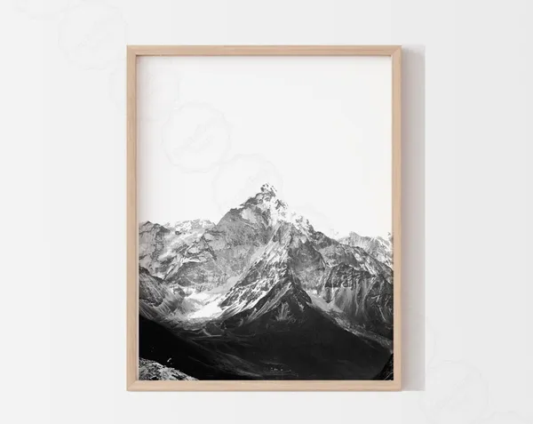 Mountain Poster, Minimalist Nature Wall Art Print