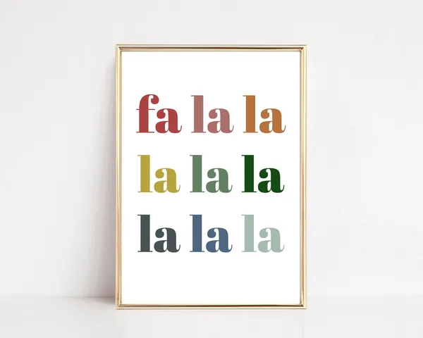 Minimalist Fa La La Sign Christmas Poster