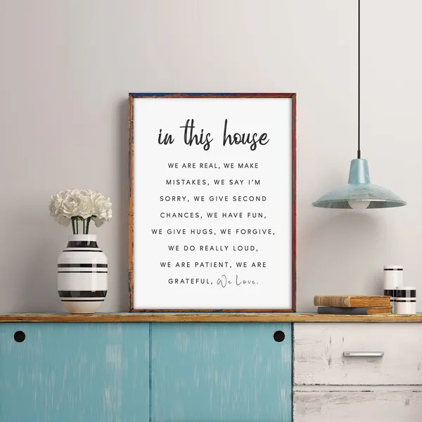 In This House Sign Inspirational Family Quote Print