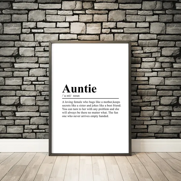 Auntie Definition Poster, Funny Typography Print