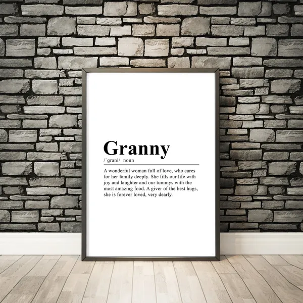 Granny Definition Typography Poster Print