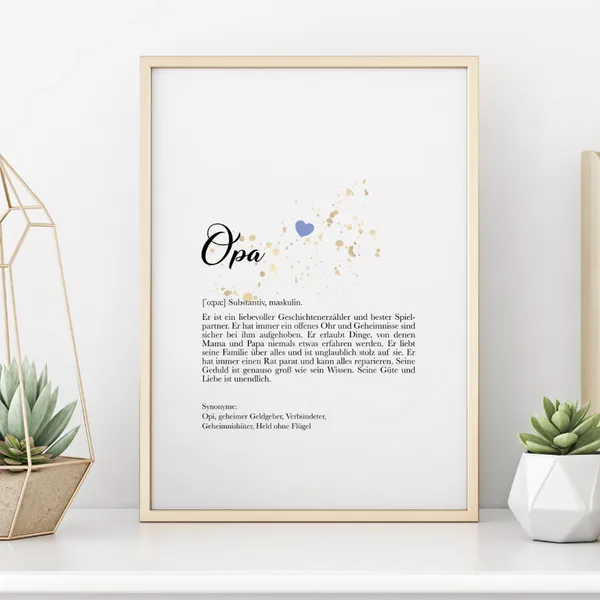 Grandpa Definition Poster, Gift for Grandpa