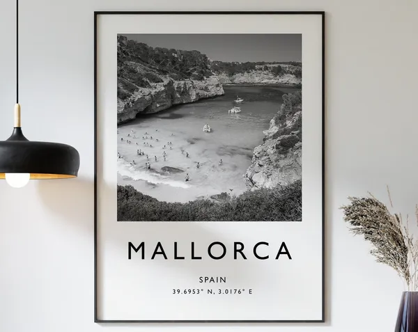 Mallorca Travel Poster, Spain Travel Art Print