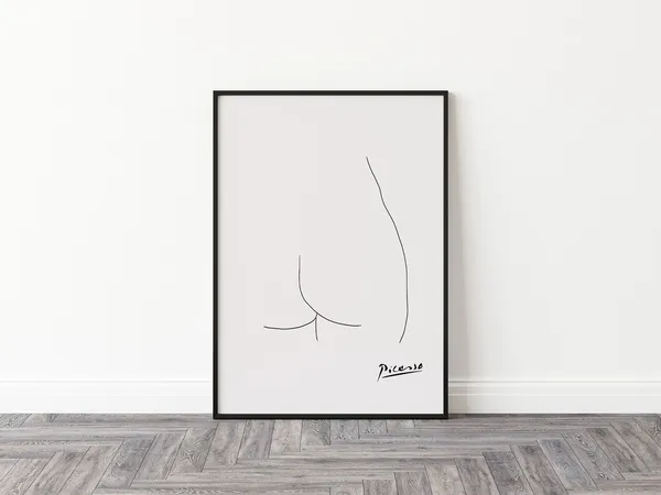 Picasso Line Art Nude Female Form Poster Print