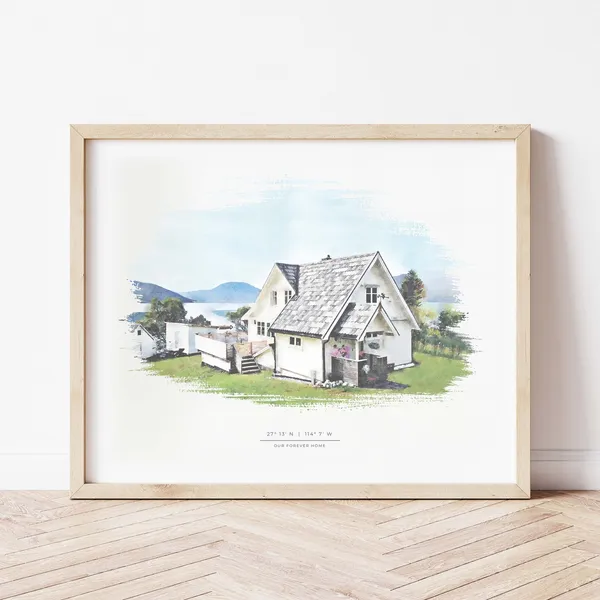 Custom House Portrait - Watercolor