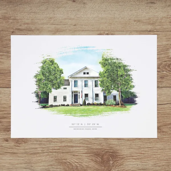Custom House Portrait - Watercolor