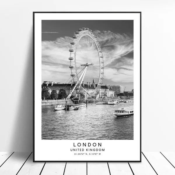 London Eye Minimalist Travel Poster, London City
