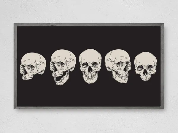 Halloween Skulls Modern Halloween Art Print