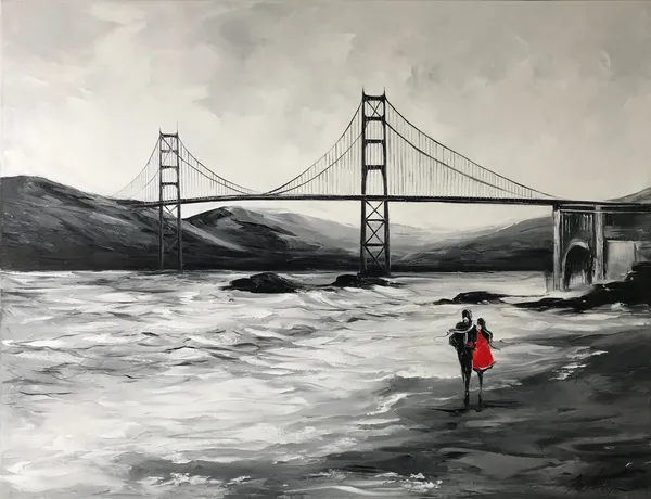 San Francisco Golden Gate Painting, Travel Poster