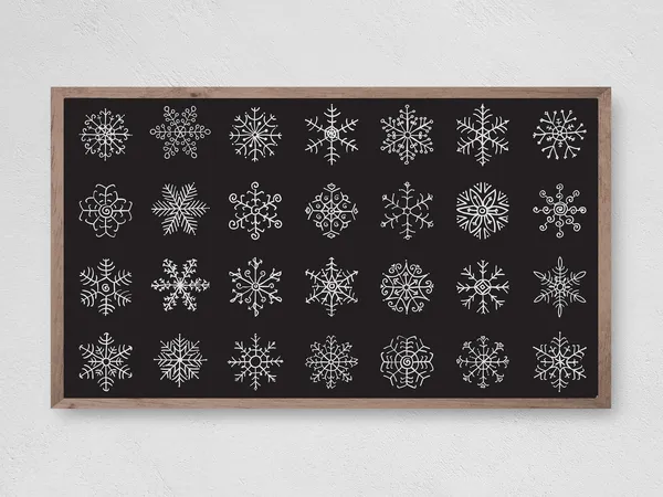 Christmas Modern Snowflakes Art Print, Winter Decor